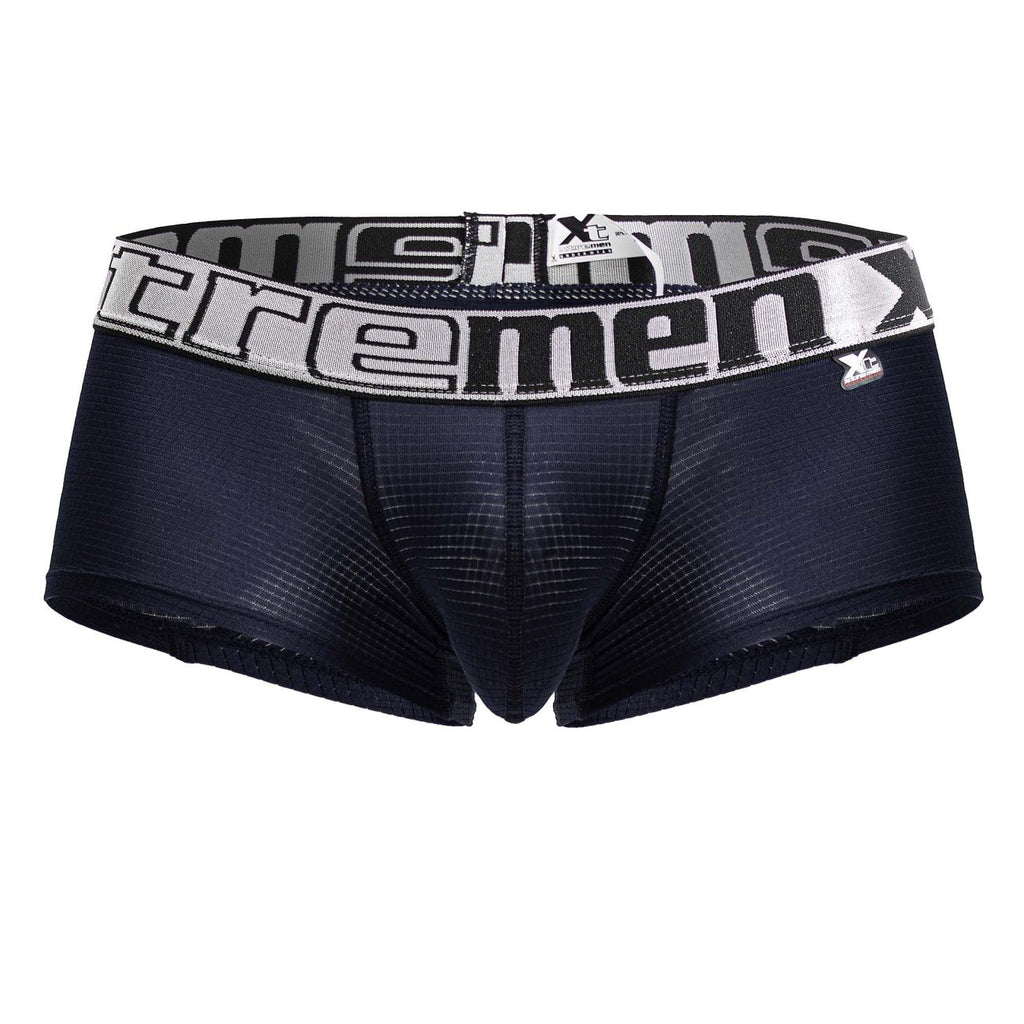 Navy Xtremen microfiber trunk by CITYBOYZ★USA displayed on a white background, showcasing comfortable men's underwear design.