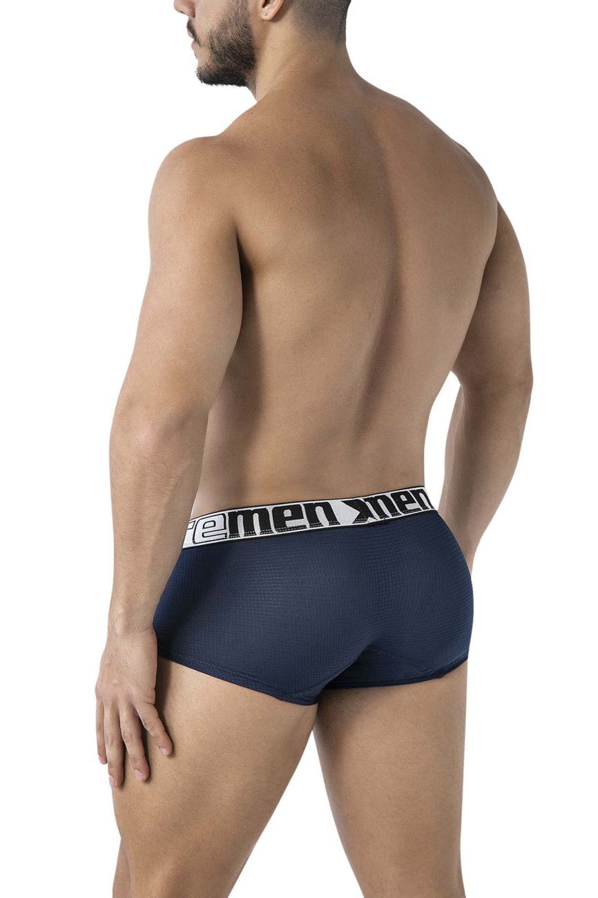Navy Xtremen microfiber trunk by CITYBOYZ★USA, close-up of fitted men's underwear with smooth fabric and elastic waistband.