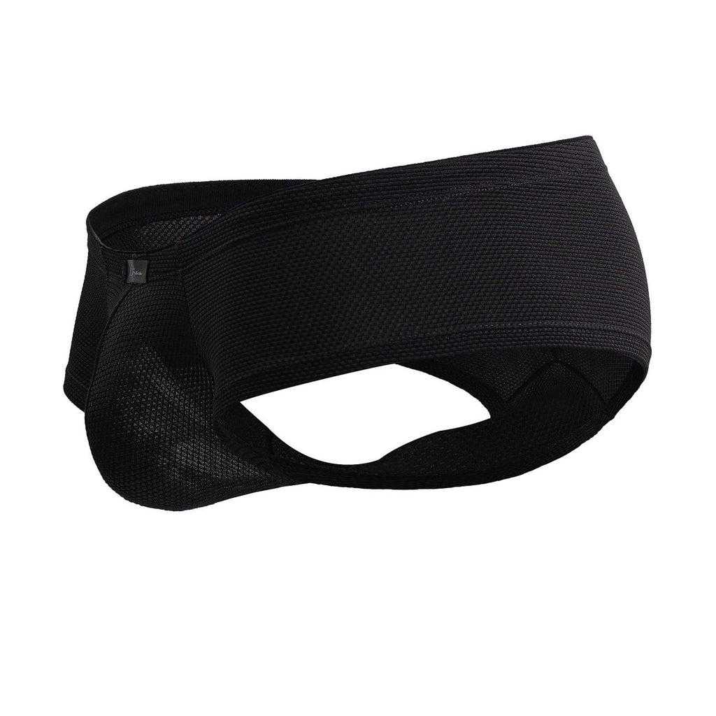 Black Xtremen microfiber trunk by CITYBOYZ★USA, showcasing comfortable fit and sleek style in a close-up view.