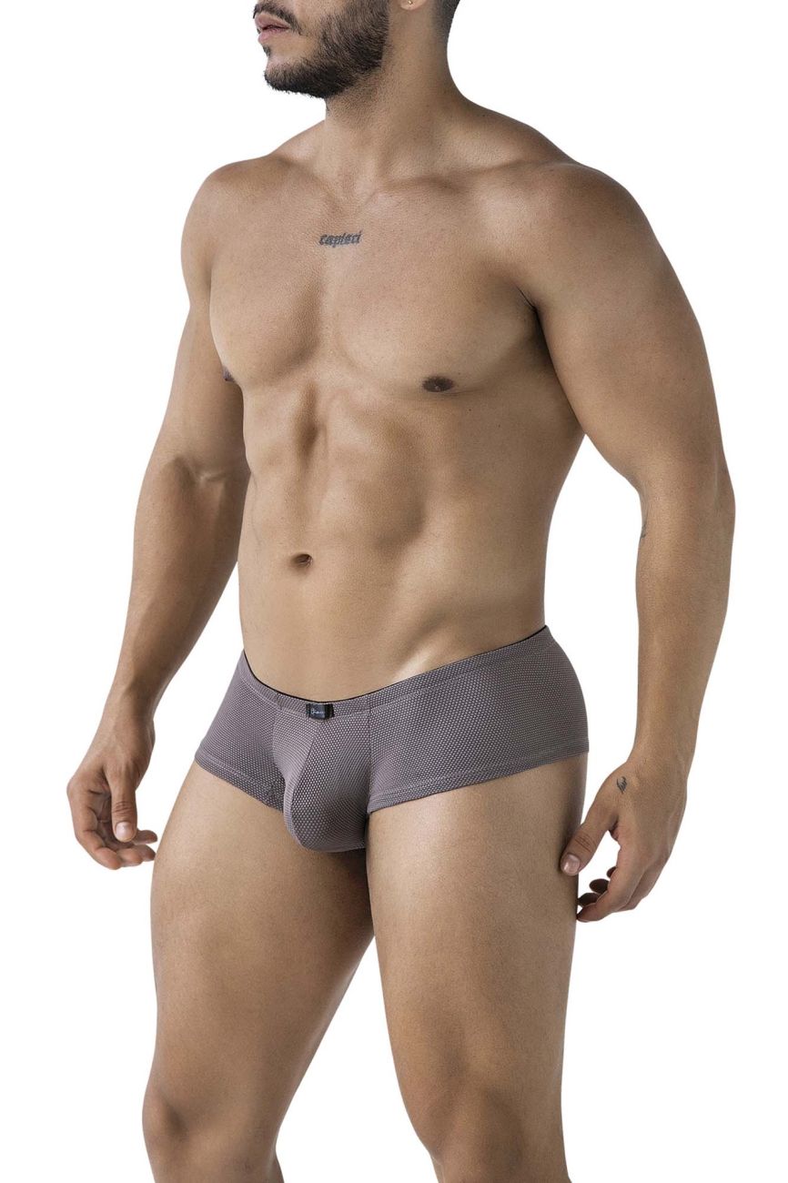 Gray Xtremen microfiber trunk by CITYBOYZ★USA featuring a snug fit and smooth fabric, displayed on a neutral background.