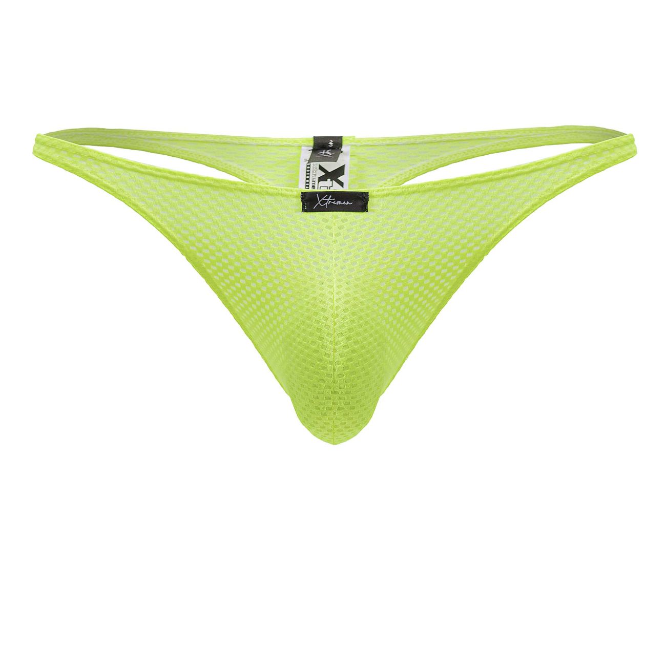 Bright neon green Xtremen microfiber thong by CITYBOYZ★USA, showcasing the sleek design and fit for men's fashion.
