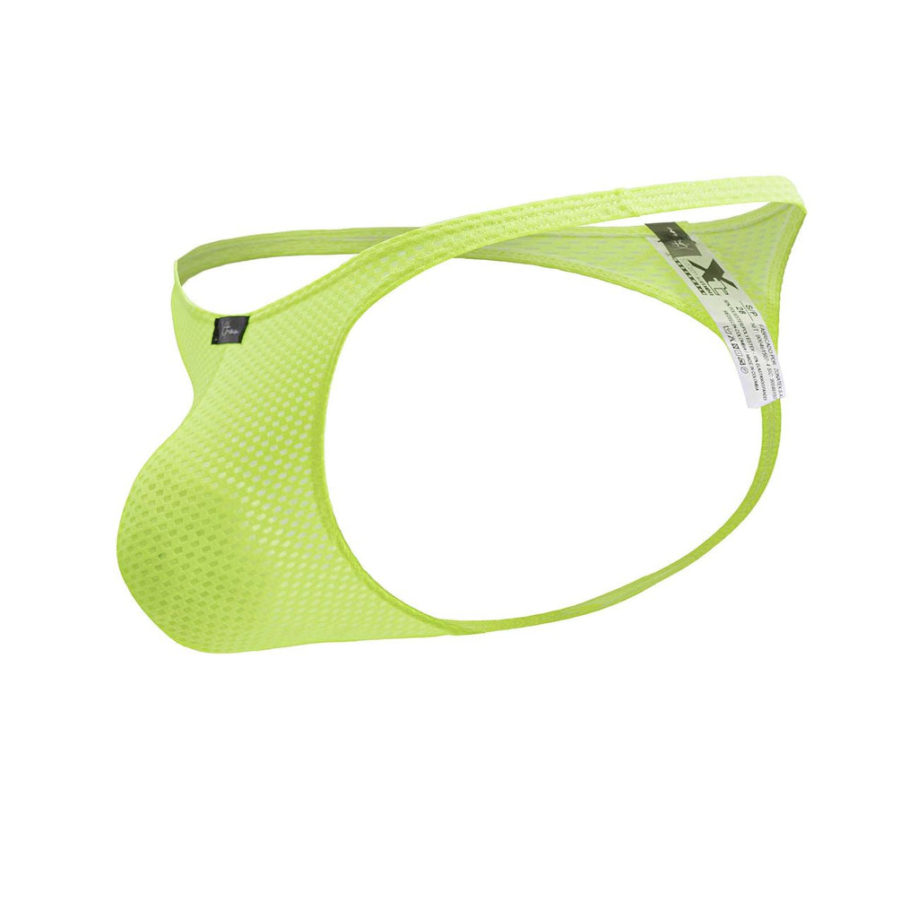 Men's neon green microfiber thong by CITYBOYZ★USA from Xtremen 91226, featuring a sleek, minimalistic design and comfortable fit.
