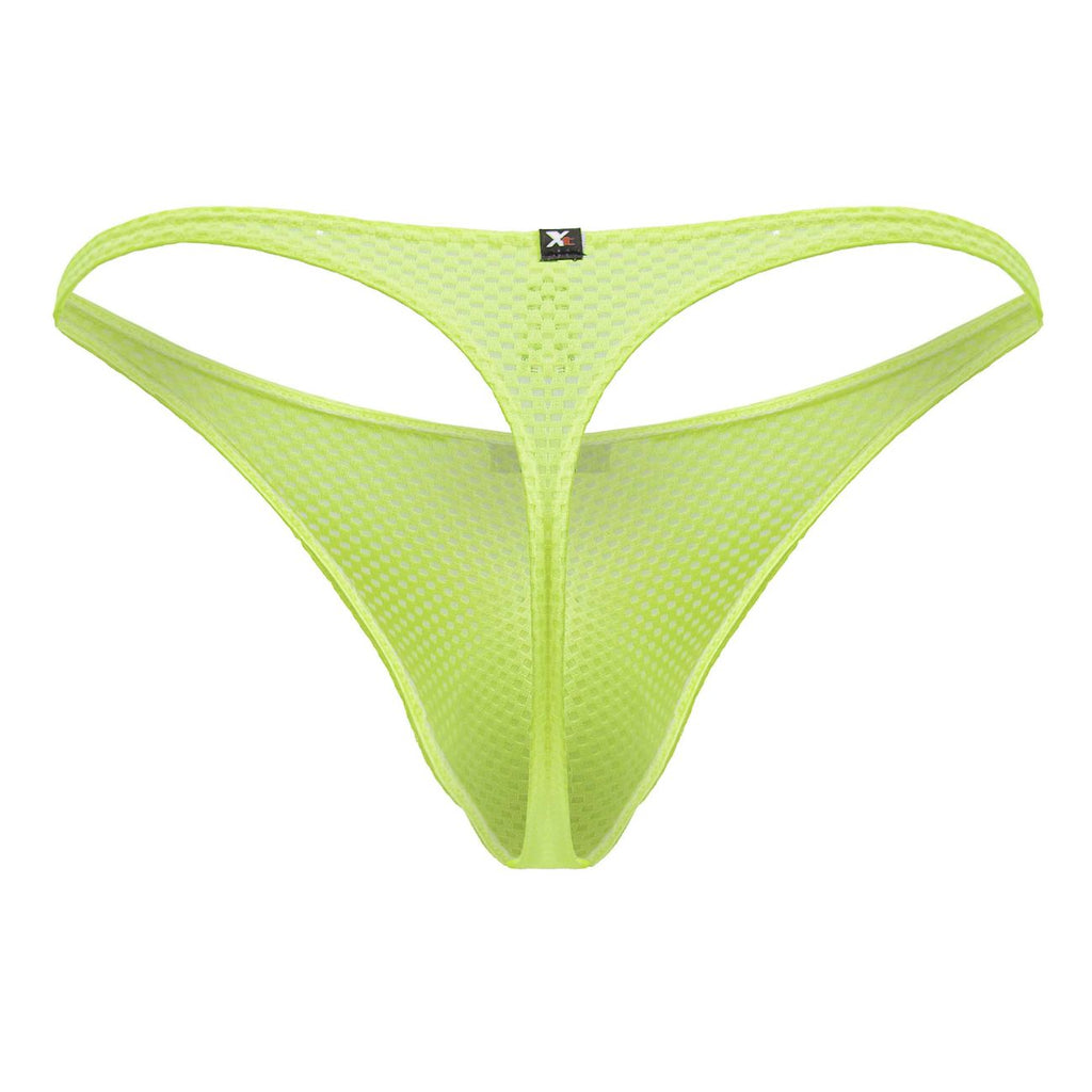 Neon green Xtremen microfiber men's thong by CITYBOYZ★USA, featuring a sleek, comfortable design with minimal coverage.