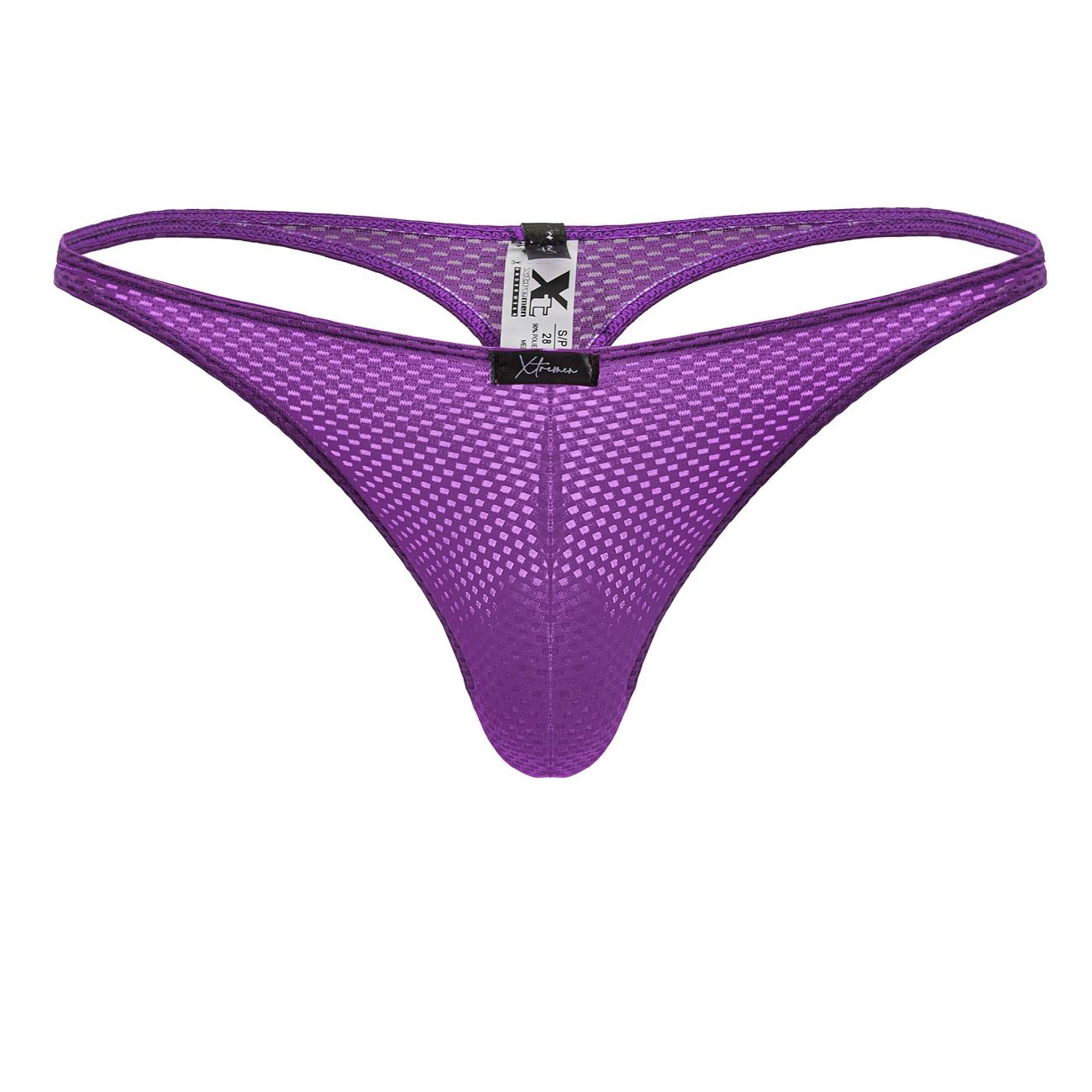 Purple Xtremen microfiber thong by CITYBOYZ★USA, men's underwear with a sleek fit and minimal coverage, shown on a model.