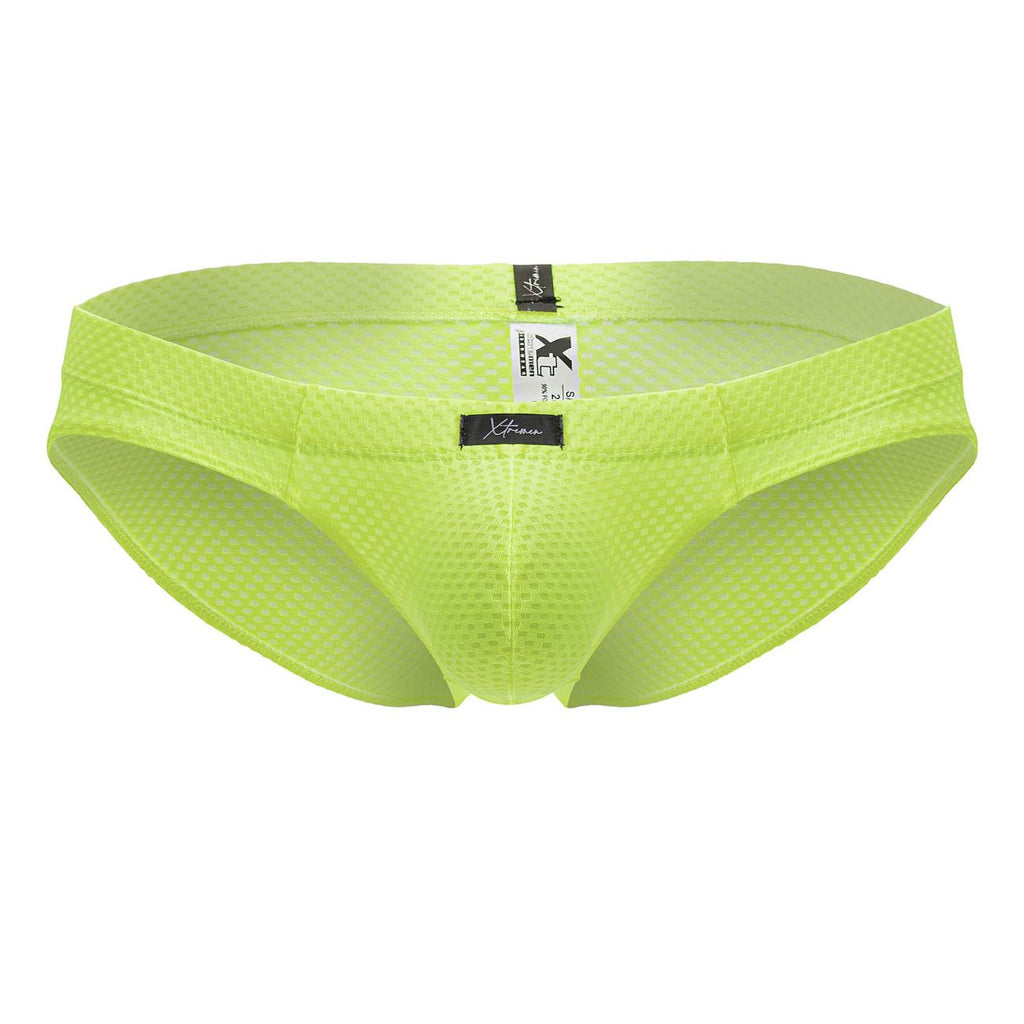 Bright neon green microfiber brief by CITYBOYZ USA, featuring a comfortable fit and sleek design.