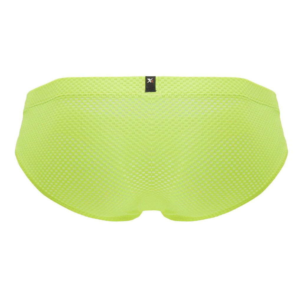 Bright neon green Xtremen microfiber brief by CITYBOYZ★USA, showcasing a snug fit and smooth fabric.