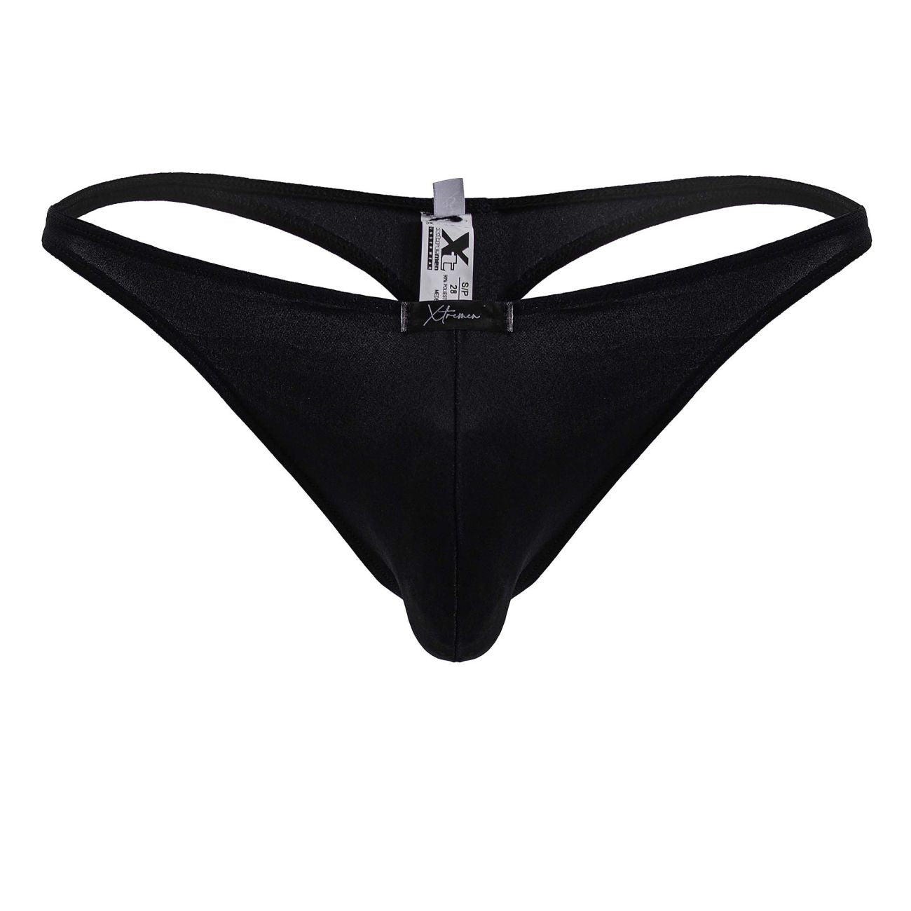 Black Xtremen Microfiber Thong by CITYBOYZ★USA, showcasing smooth microfiber fabric and minimal back design.