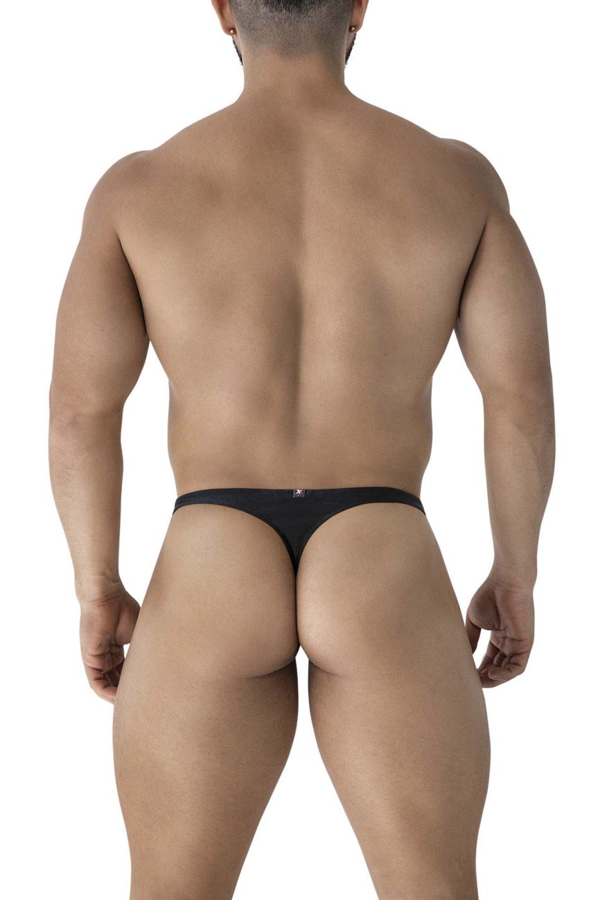 Black Xtremen microfiber thong by CITYBOYZ★USA, showing smooth fabric and minimal design for comfortable fit.