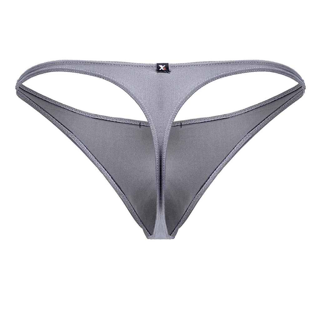 Gray Xtremen microfiber thong from CITYBOYZ★USA, showcasing a sleek, minimal design with comfortable fit and smooth fabric.