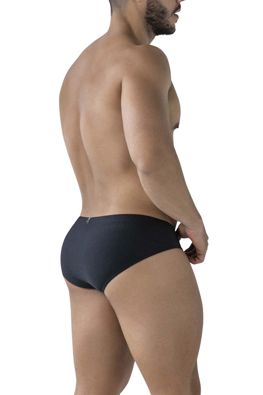 Black CITYBOYZ★USA Xtremen microfiber brief with comfortable fit and sleek design, shown on a plain background.