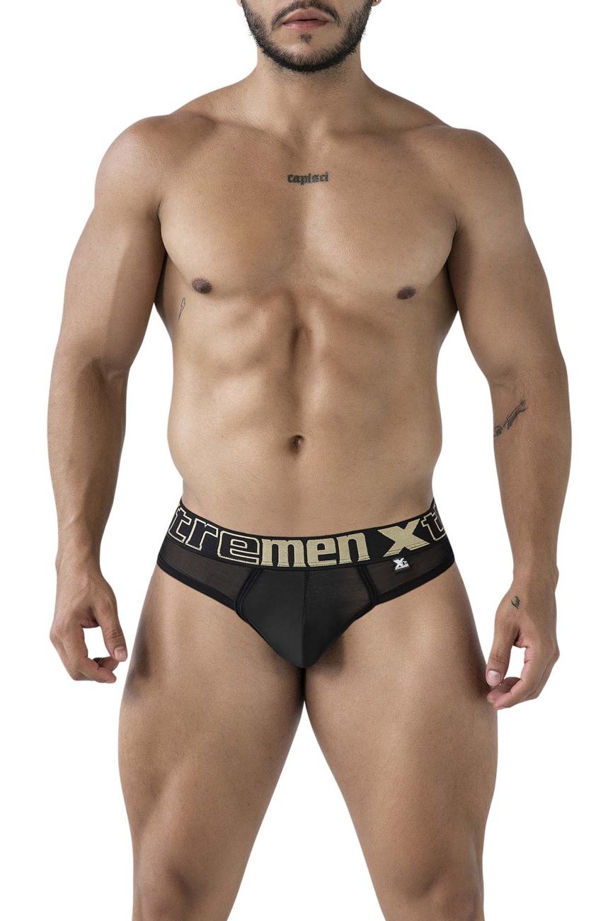 Black Xtremen Microfiber Trunk Thong by CITYBOYZ★USA, featuring smooth microfiber fabric and minimalistic design.