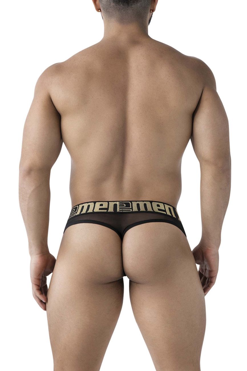 Black Xtremen Microfiber Thong by CITYBOYZ★USA featuring smooth microfiber fabric and minimal coverage.