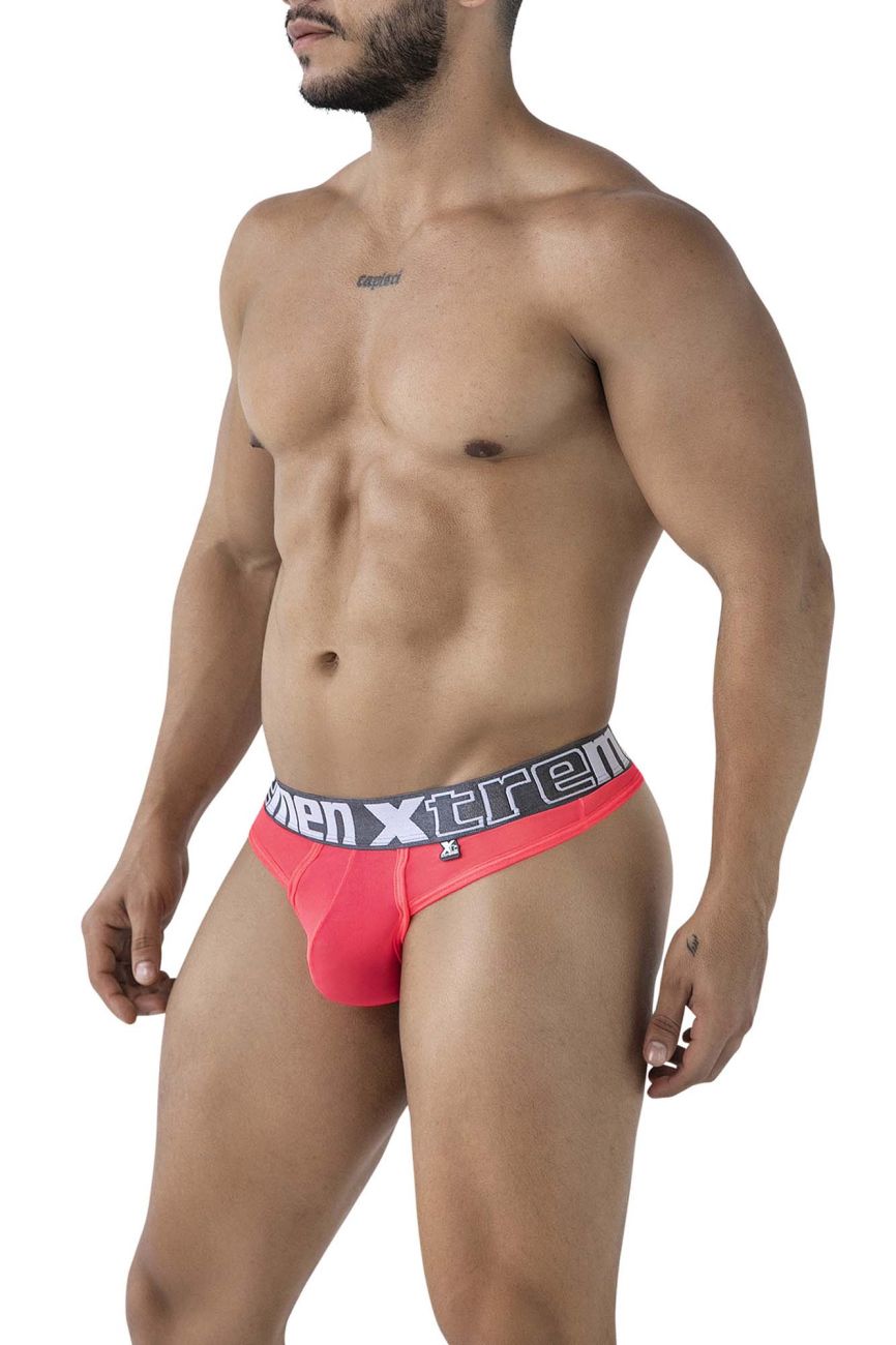 Fuchsia Xtremen Microfiber Thong from CITYBOYZ★USA with smooth microfiber fabric and minimal coverage, displayed on a plain background.
