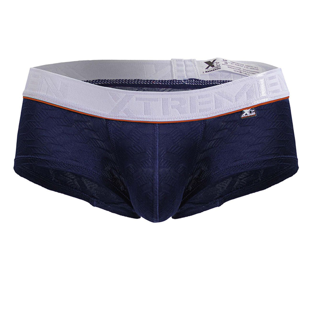 Dark blue Xtremen microfiber trunk by CITYBOYZ★USA, showing the fitted, comfortable underwear with branding on the waistband.