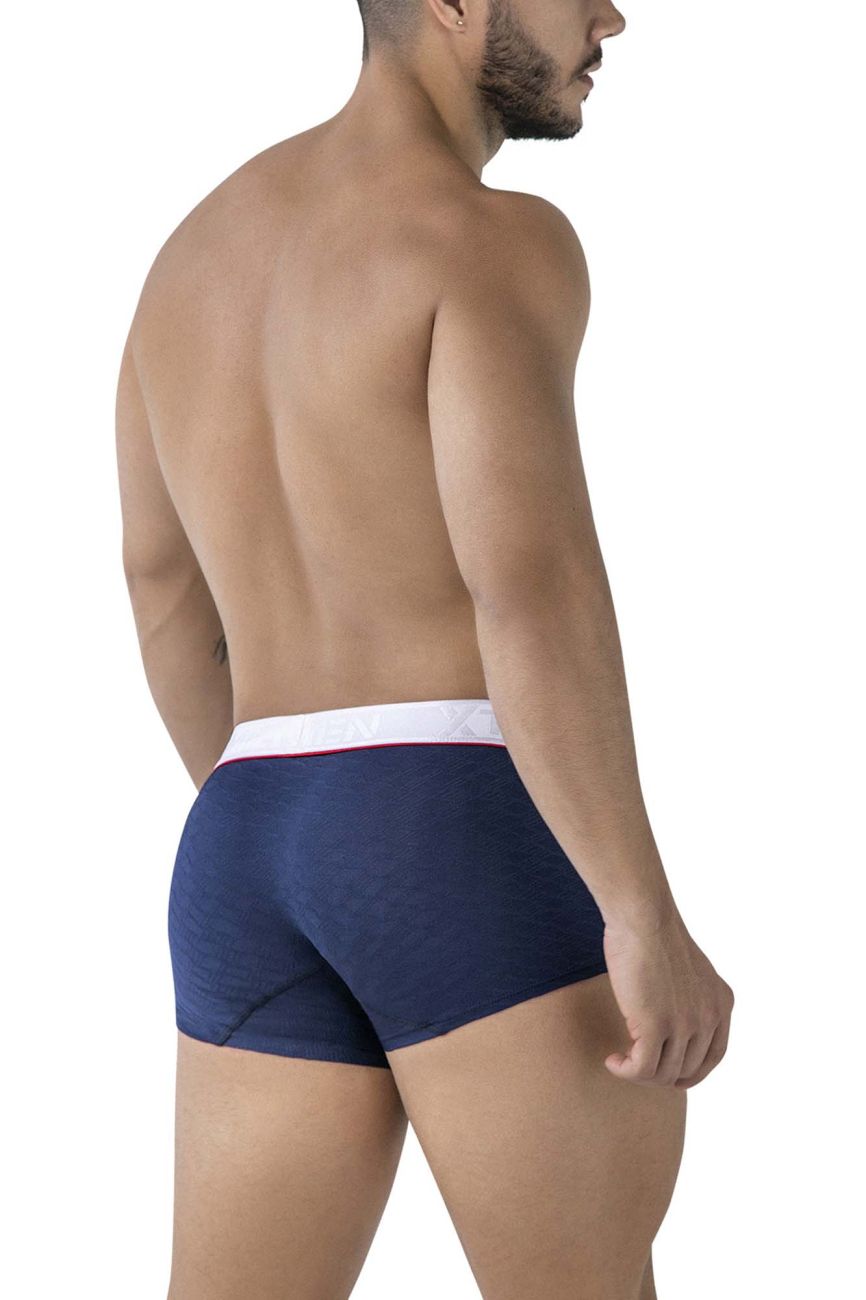 Dark blue Xtremen microfiber trunk by CITYBOYZ USA with a snug fit and smooth fabric, shown on a white background.