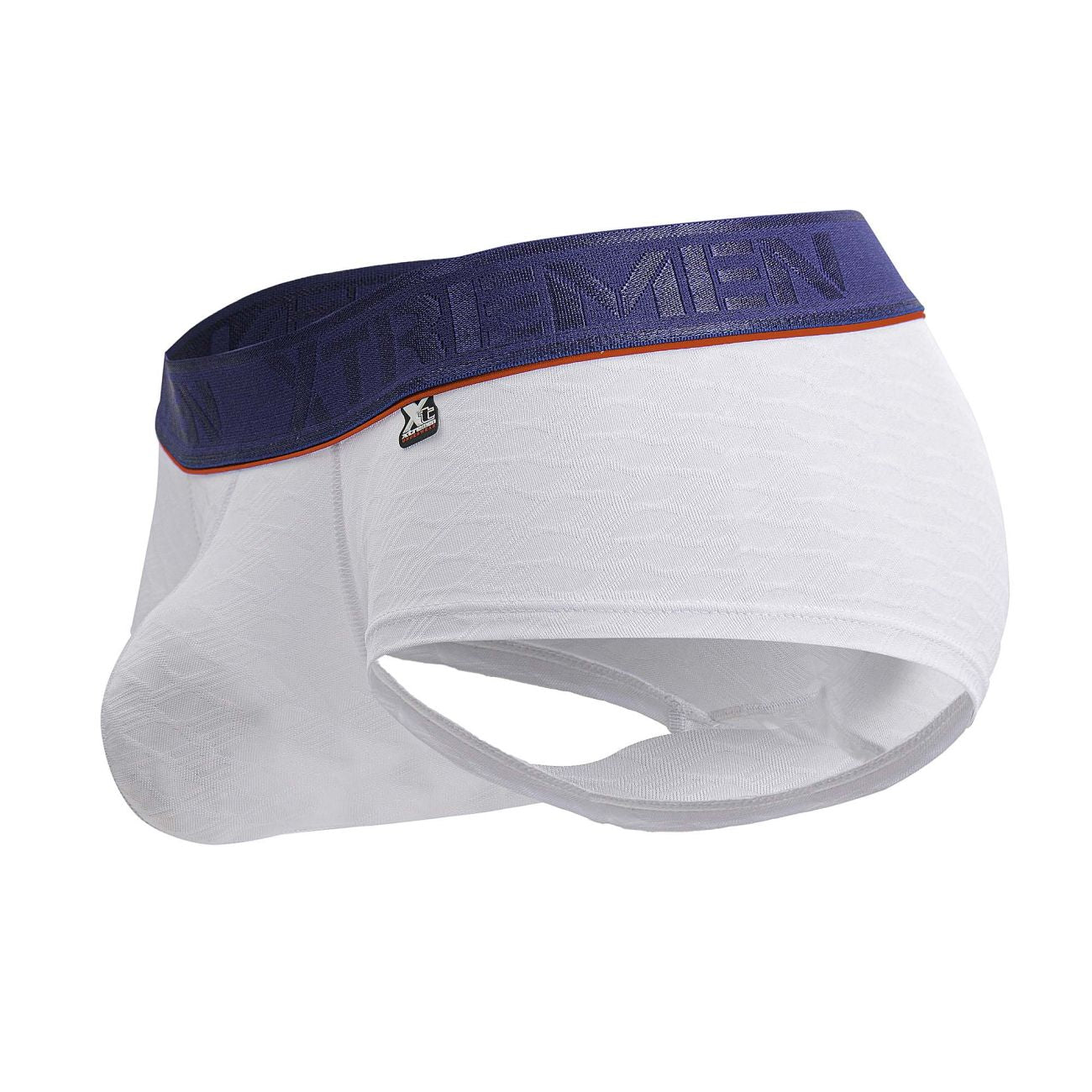White Xtremen microfiber trunk by CITYBOYZ★USA, shown lying flat with smooth fabric and elastic waistband.