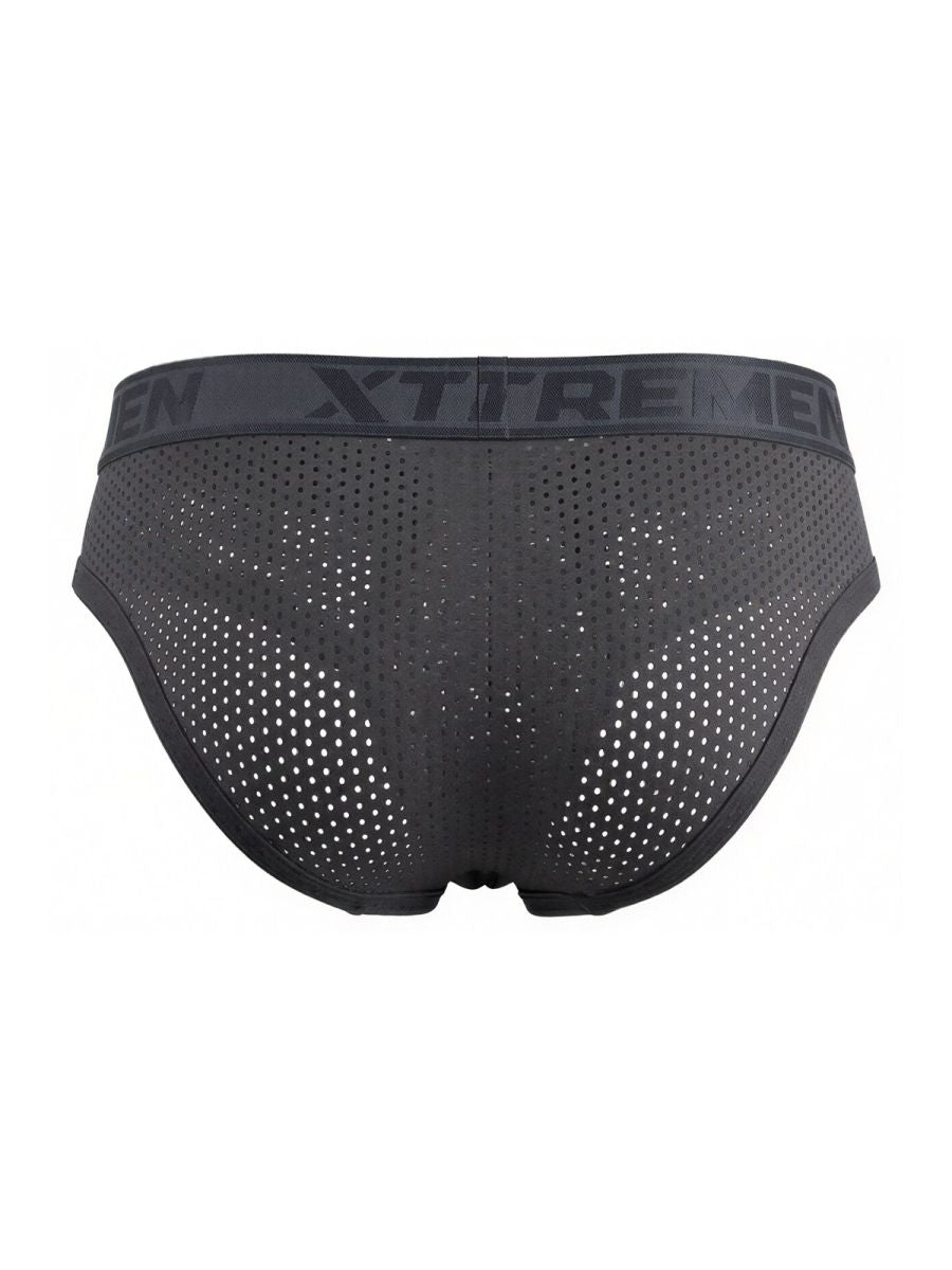 Gray Xtremen microfiber brief by CITYBOYZ USA with comfortable waistband and smooth fabric, displayed on white background.