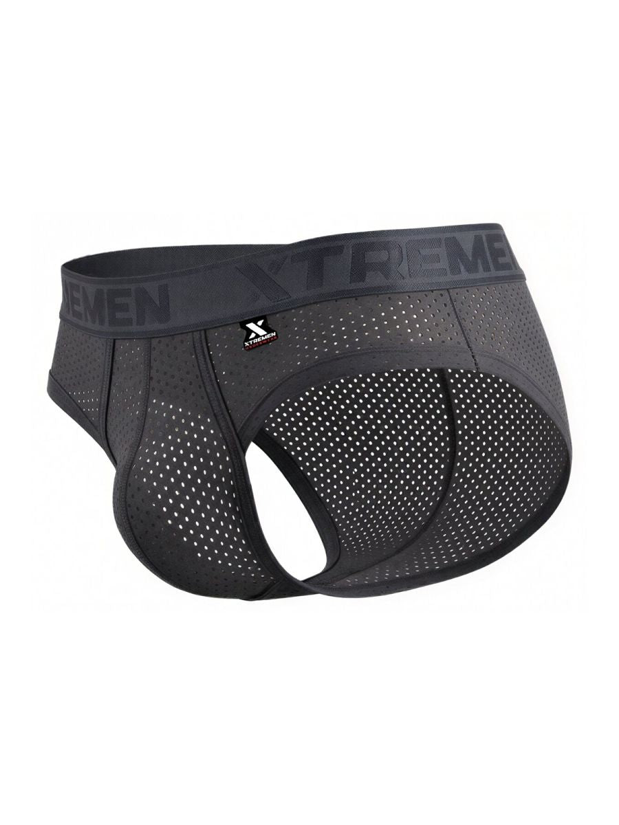 Gray Xtremen microfiber brief by CITYBOYZ★USA, featuring a snug fit and soft fabric design.