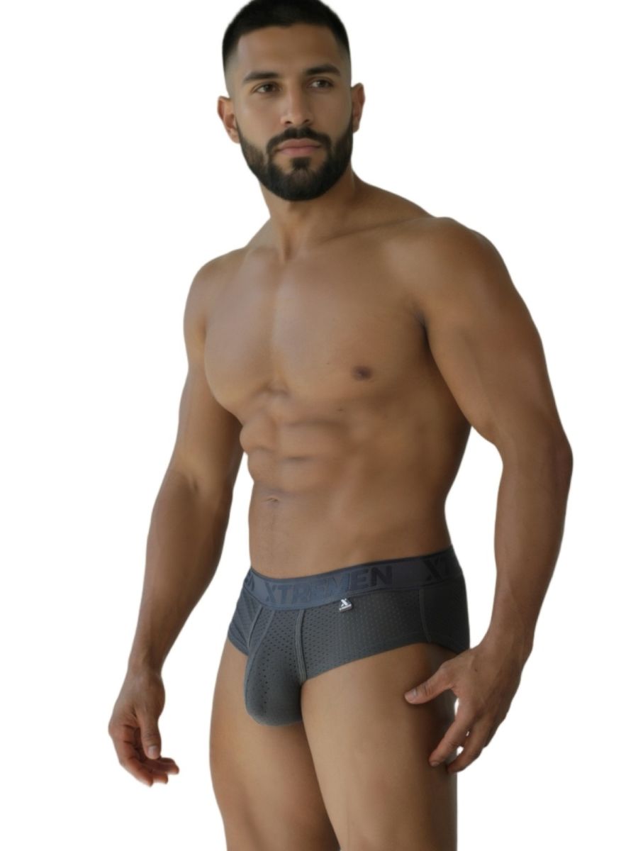 Gray Xtremen microfiber brief by CITYBOYZ USA featuring a snug fit and soft fabric, designed for comfort and everyday wear.