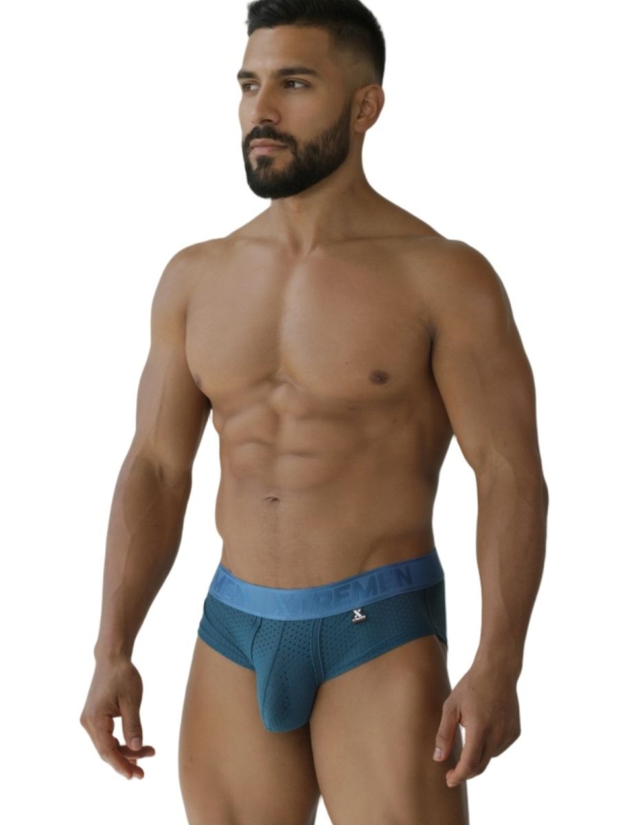 CityBoyz USA Xtremen microfiber brief in petrol color with a snug fit, showcasing the comfortable waistband and sleek design.