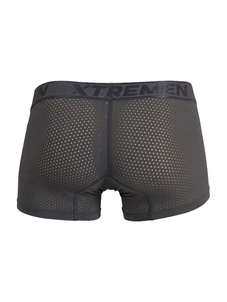 Gray Xtremen microfiber mesh boxer brief by CITYBOYZ★USA, showcasing the lightweight, breathable fabric and snug fit design.