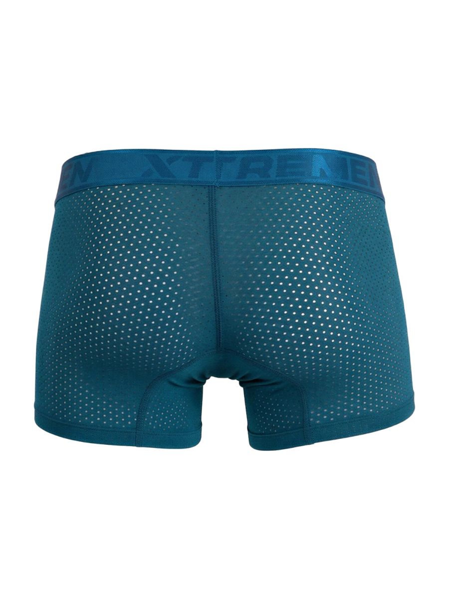CITYBOYZ★USA Xtremen microfiber mesh boxer brief in petrol color, close-up view of the breathable, form-fitting underwear.