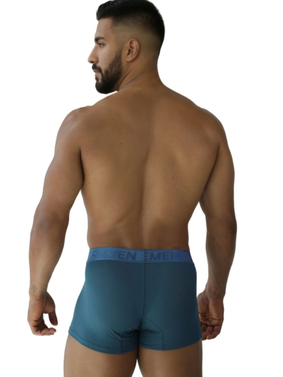 CityBOYZ USA Xtremen microfiber mesh boxer brief in petrol color, showcasing breathable fabric and snug fit design.