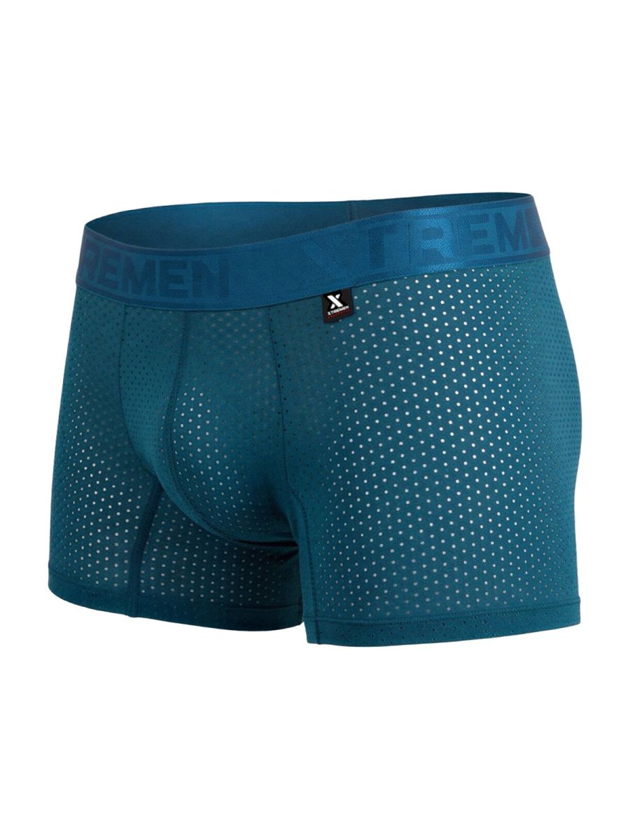 CITYBOYZ★USA Xtremen microfiber mesh boxer brief in petrol color, close-up showing breathable fabric and snug fit design.