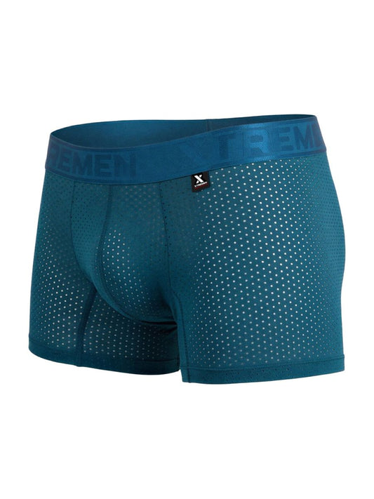 CITYBOYZ★USA Xtremen microfiber mesh boxer brief in petrol color, close-up showing breathable fabric and snug fit design.