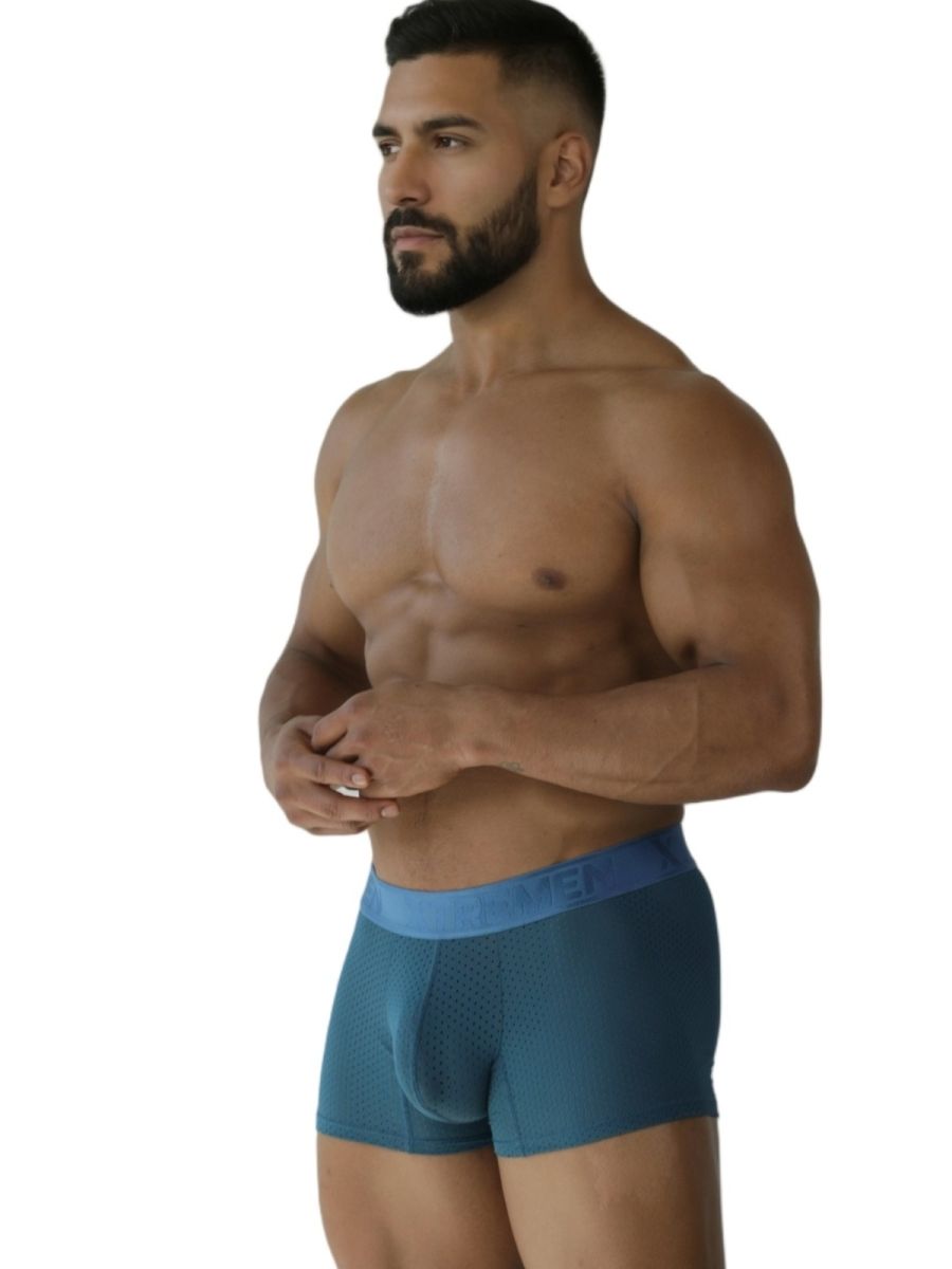 CITYBOYZ★USA Xtremen microfiber mesh boxer brief in petrol color, close-up view showing breathable fabric and comfortable fit.