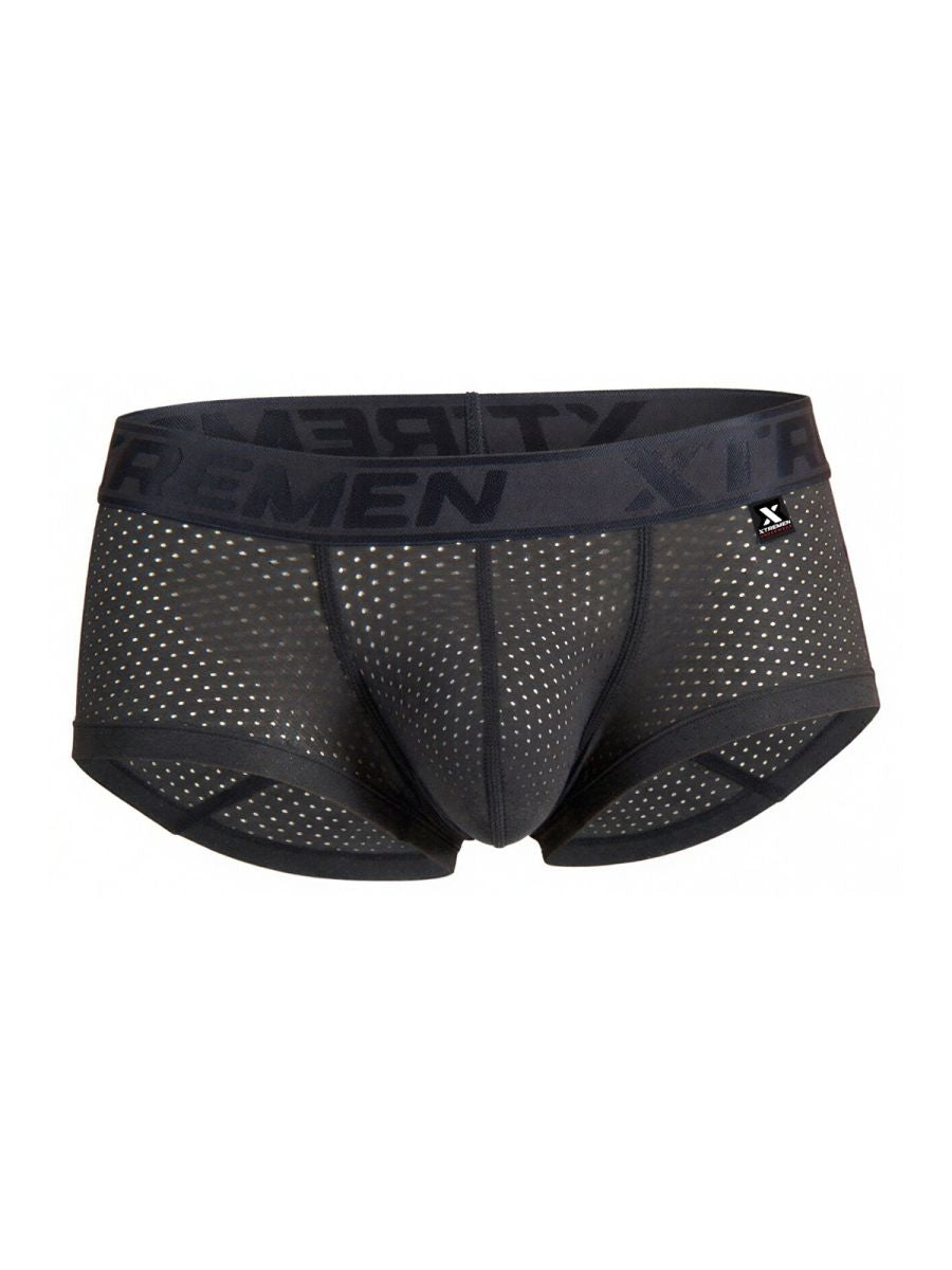 Gray Xtremen Microfiber Mesh Trunk from CITYBOYZ★USA, showcasing lightweight fabric and snug fit design.