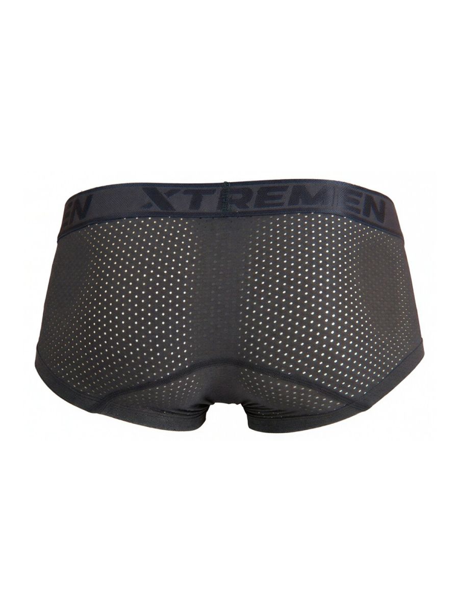 Gray Xtremen microfiber mesh trunk by CITYBOYZ★USA featuring breathable fabric and snug fit, displayed on a white background.