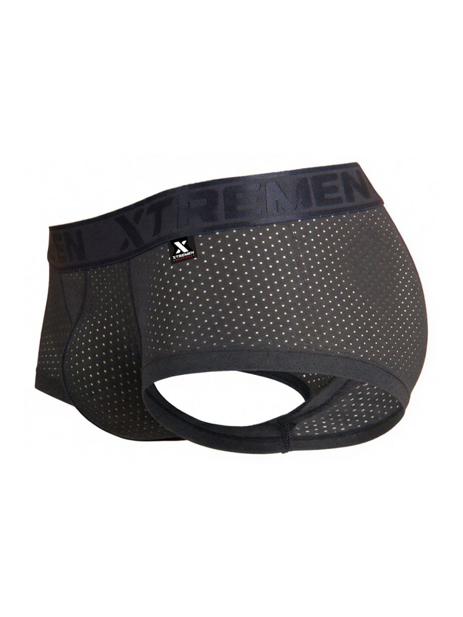 Gray Xtremen Microfiber Mesh Trunk by CITYBOYZ USA, showing close-up of breathable microfiber fabric and comfortable fit.