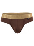 CITYBOYZ★USA Xtremen Microfiber Thong in chocolate color, showcasing a sleek, comfortable men's underwear design.