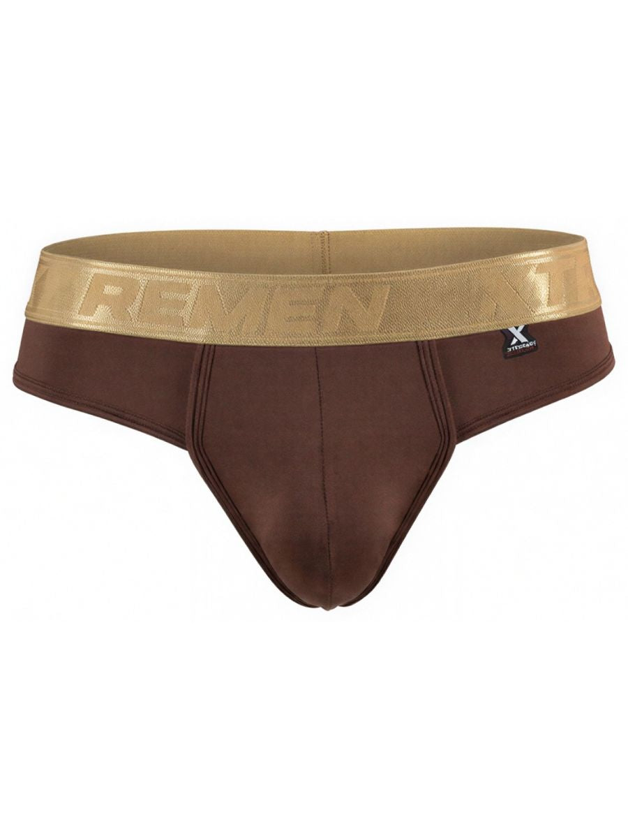 CITYBOYZ★USA Xtremen Microfiber Thong in chocolate color, showcasing a sleek, comfortable men's underwear design.