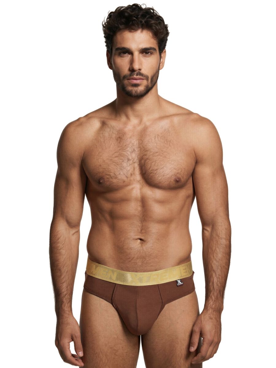 Chocolate Xtremen microfiber thong from CITYBOYZ★USA, featuring a sleek, minimal design with smooth fabric and low-rise fit.