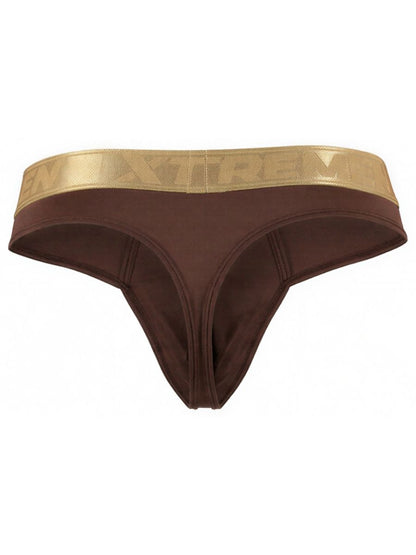 Chocolate brown Xtremen microfiber thong by CITYBOYZ★USA, featuring sleek, minimal design and comfortable fit.
