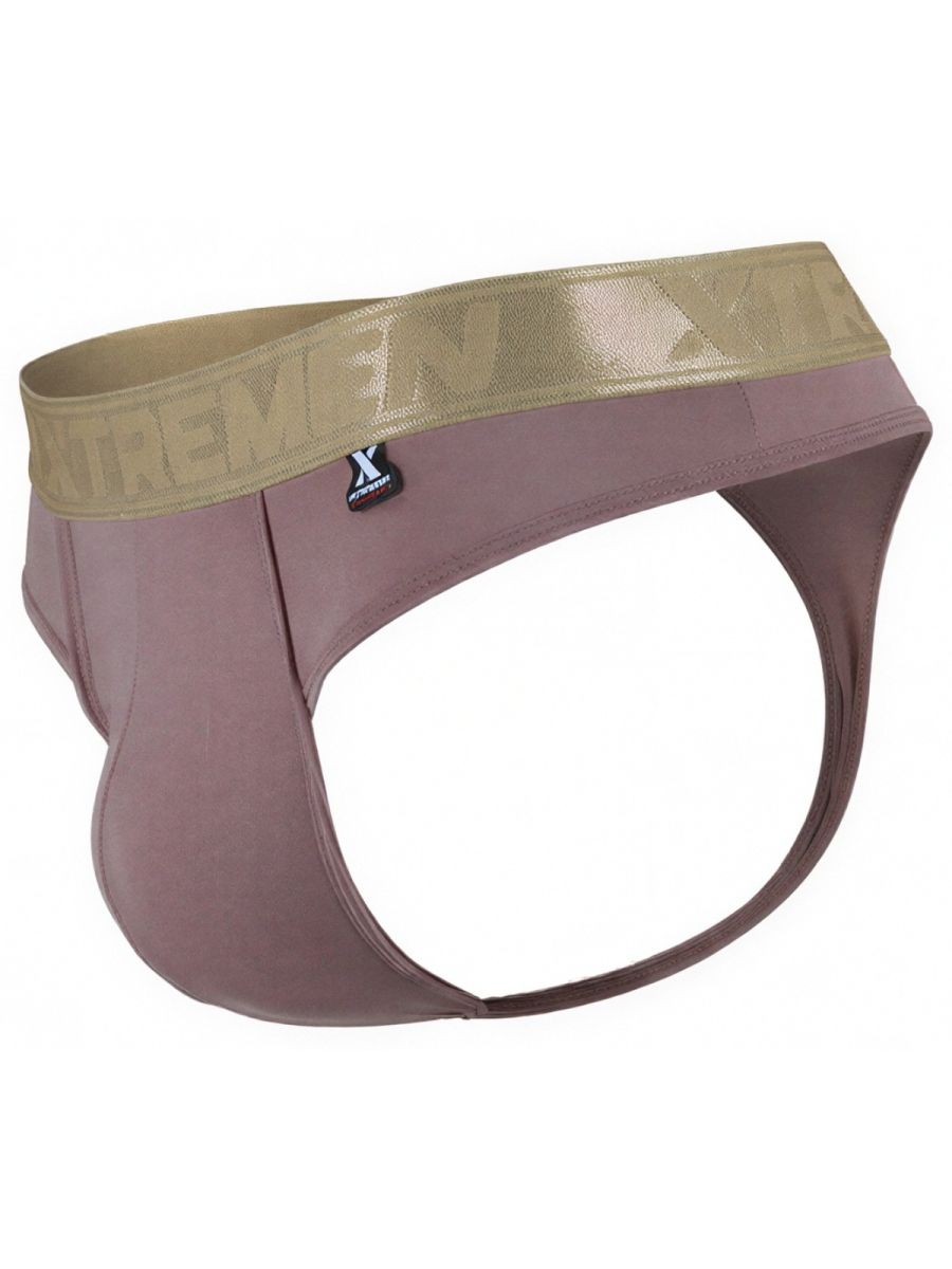 CityBoyz USA Xtremen microfiber thong in khaki, showcasing smooth fabric and minimal design with a comfortable fit.