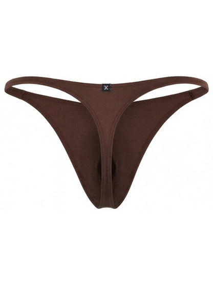 Chocolate brown Xtremen Microfiber Thong by CITYBOYZ★USA, showing smooth microfiber fabric and minimal waistband.