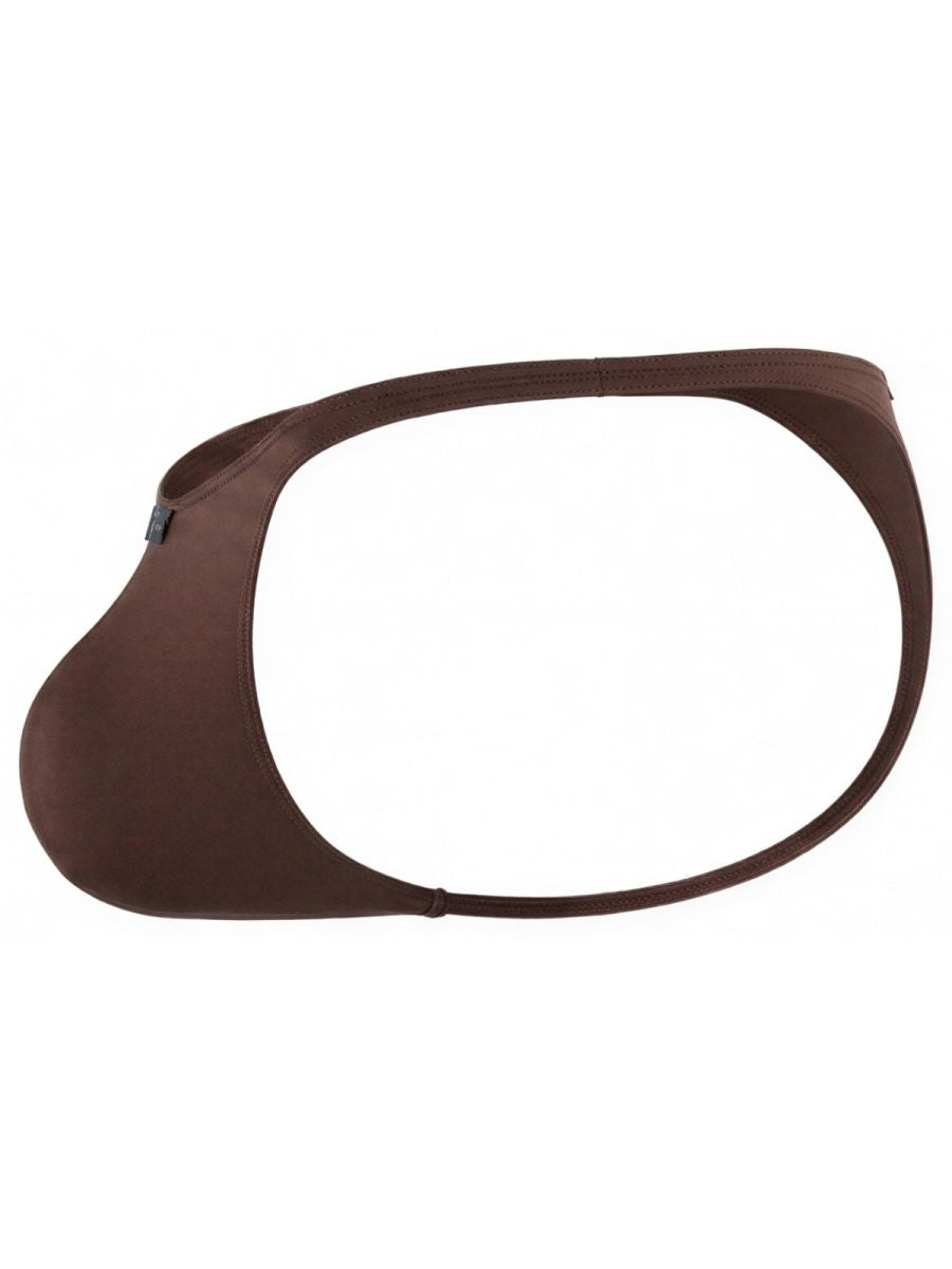 Chocolate Xtremen microfiber thong by CITYBOYZ USA, showcasing smooth fabric and comfortable fit on a model.