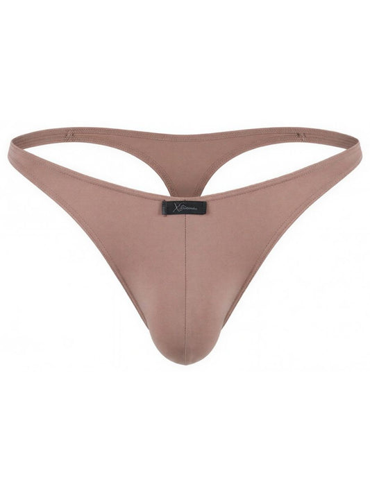 Khaki Xtremen microfiber thong by CITYBOYZ★USA with sleek fit and minimal coverage, displayed on a white background.