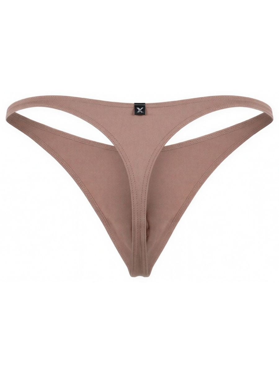 CityBOYZ USA Xtremen microfiber thong in khaki, showing comfortable fit and sleek design with minimal coverage.