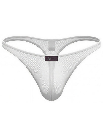 White Xtremen microfiber thong from CITYBOYZ★USA, showcasing a sleek, comfortable design with minimal coverage and smooth fabric.