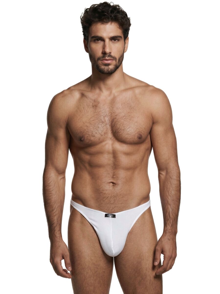 White Xtremen microfiber thong by CITYBOYZ★USA featuring smooth fabric and minimal design for comfort and style.