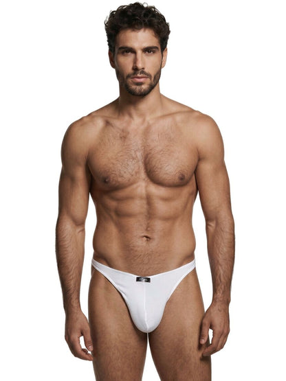 White Xtremen microfiber thong by CITYBOYZ★USA, featuring smooth fabric and minimal coverage for a sleek, comfortable fit.