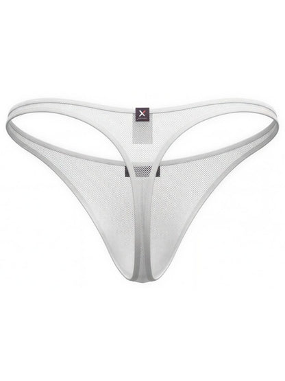 White XTremen microfiber thong by CITYBOYZ★USA, showing a close-up of the sleek, comfortable men's thong with minimal coverage.