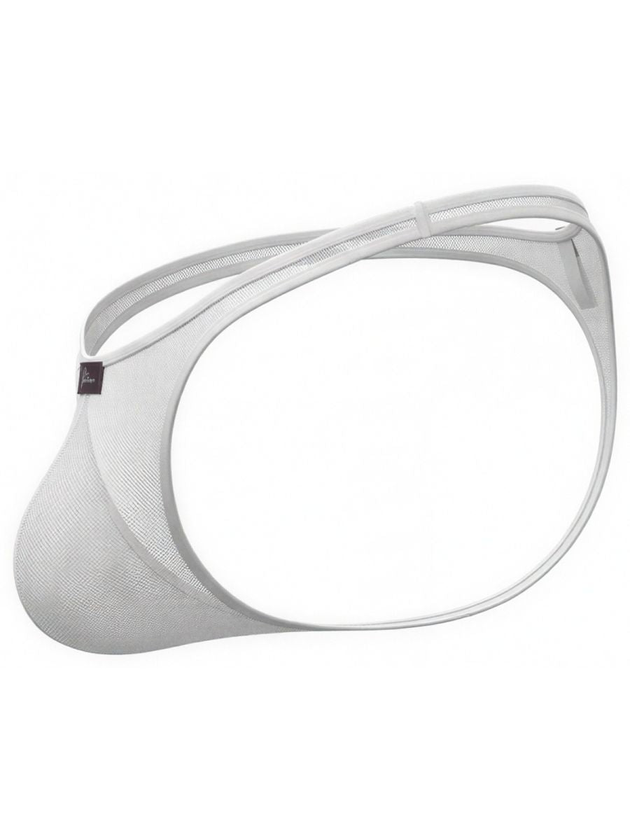 White Xtremen microfiber thong by CITYBOYZ★USA, featuring sleek, minimal design and comfortable fit.