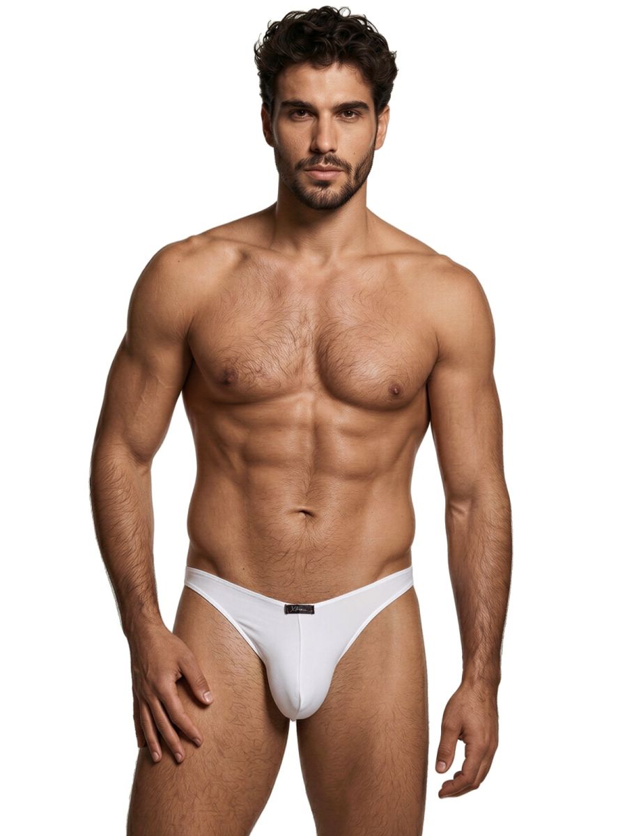 White Xtremen microfiber bikini underwear by CITYBOYZ USA, showcasing a sleek, comfortable bikini style with smooth fabric.