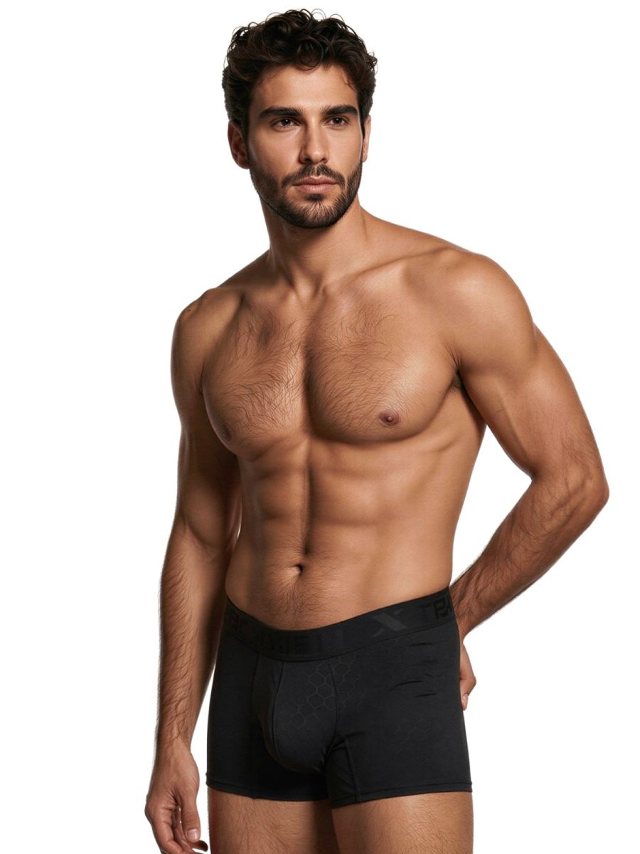 Black CITYBOYZ★USA Xtremen microfiber boxer brief 91256 with a snug fit and smooth fabric for everyday comfort.