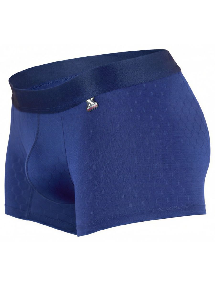 Dark blue Xtremen microfiber boxer brief by CITYBOYZ★USA, showing a close-up of the soft, fitted waistband and smooth fabric.